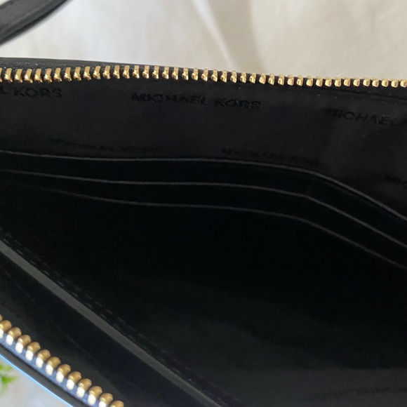 Michael Kors Black and Gold Floral Clutch Wristlet - Picture 4 of 7